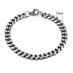 Vnox Silver Chunky Miami Curb Chain Bracelet for Men - Buzzastore