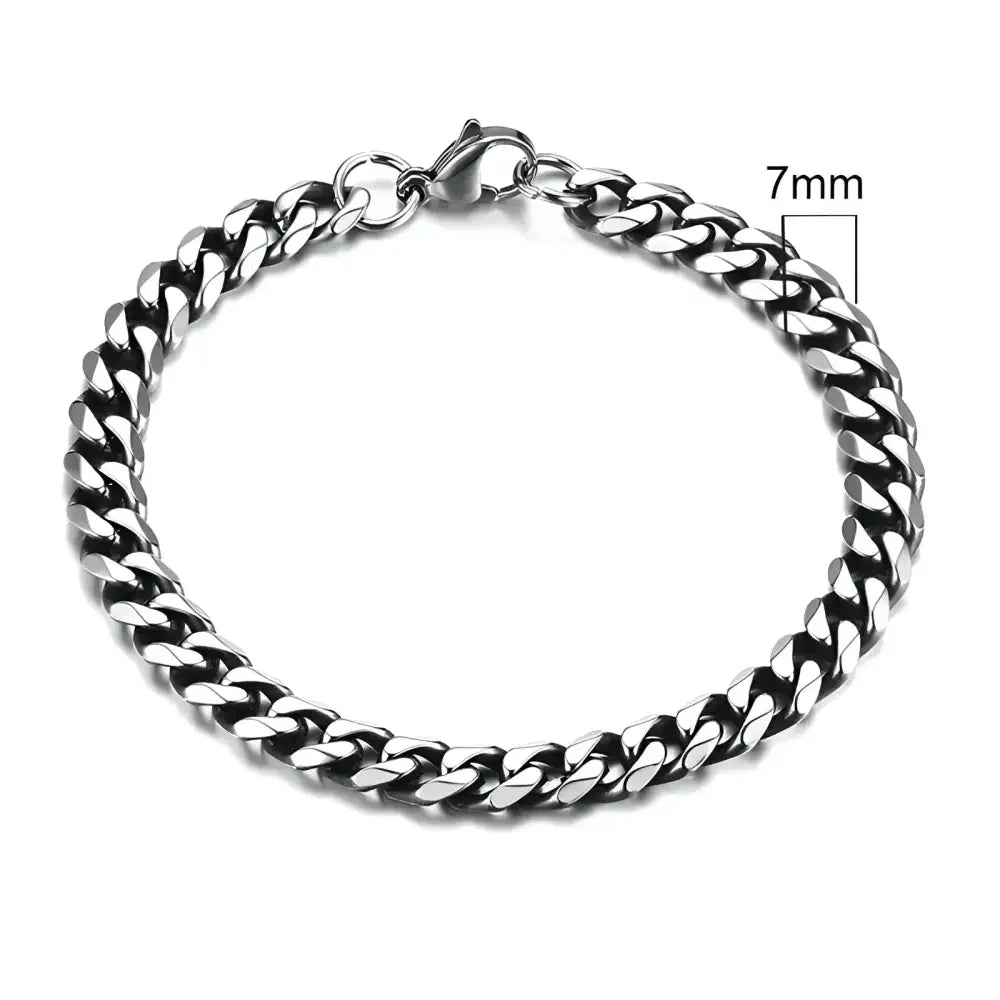 Vnox Silver Chunky Miami Curb Chain Bracelet for Men - Buzzastore