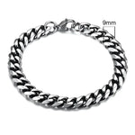 Vnox Silver Chunky Miami Curb Chain Bracelet for Men - Buzzastore