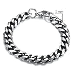 Vnox Silver Chunky Miami Curb Chain Bracelet for Men - Buzzastore