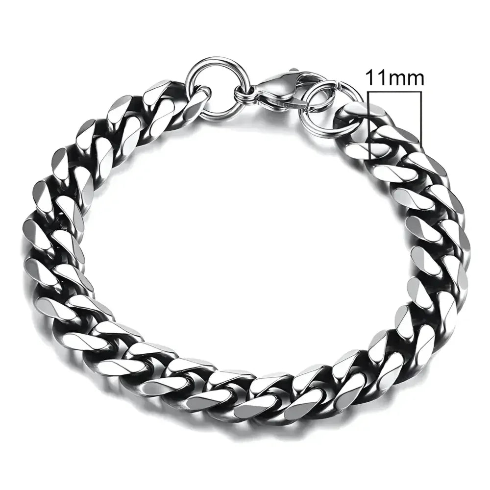 Vnox Silver Chunky Miami Curb Chain Bracelet for Men - Buzzastore