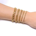 Vnox Silver Chunky Miami Curb Chain Bracelet for Men - Buzzastore