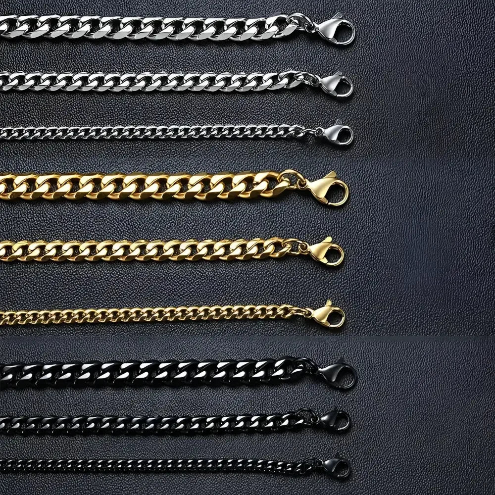Vnox Silver Chunky Miami Curb Chain Bracelet for Men - Buzzastore