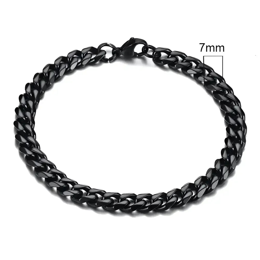 Vnox Silver Chunky Miami Curb Chain Bracelet for Men - Buzzastore