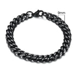 Vnox Silver Chunky Miami Curb Chain Bracelet for Men - Buzzastore