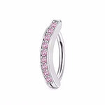 Pink Butterfly CZ Belly Button Ring - Fashionable Crystal Navel Barbell Jewelry for Women - Buzzastore
