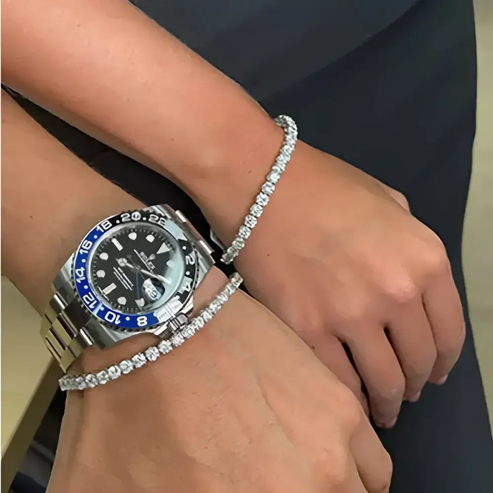 Iced Out Crystal Tennis Bracelet for Men - Hip Hop Style Jewelry - Buzzastore