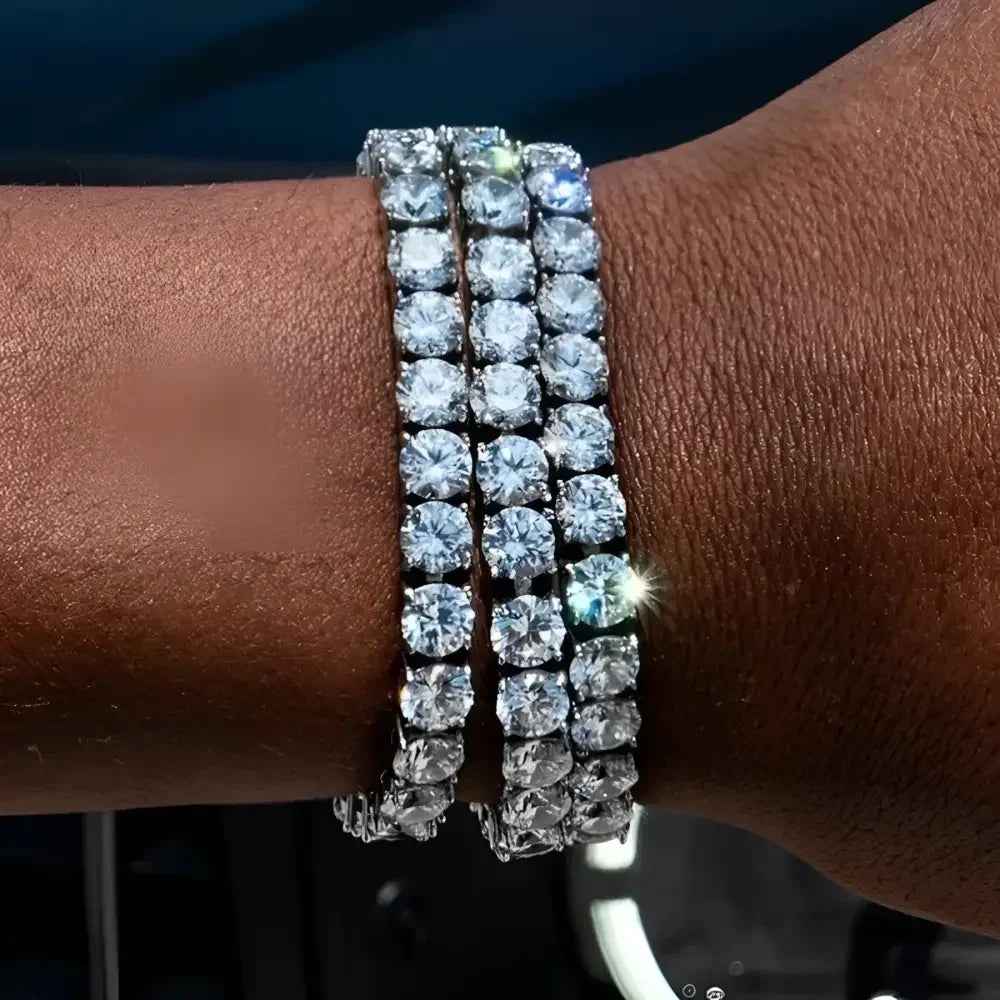 Iced Out Crystal Tennis Bracelet for Men - Hip Hop Style Jewelry - Buzzastore