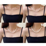 Handmade Imitation Pearl Necklace for Men Women - Trendy Simple Strand Jewelry Gift - Buzzastore