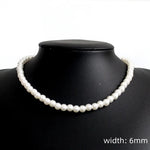 Handmade Imitation Pearl Necklace for Men Women - Trendy Simple Strand Jewelry Gift - Buzzastore
