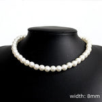 Handmade Imitation Pearl Necklace for Men Women - Trendy Simple Strand Jewelry Gift - Buzzastore