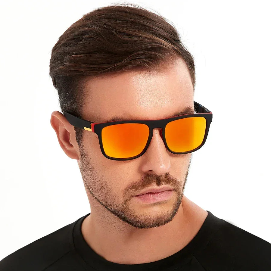4PCS Vintage Square Sunglasses for Men Women - Luxury Anti-Glare Retro Eyewear for Fishing Driving - Buzzastore
