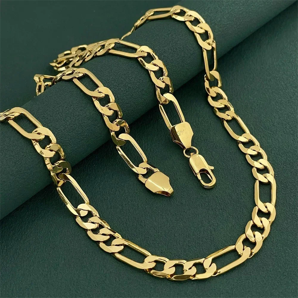 24K Gold Geometric Chain Necklace for Men Women - Unique Triangle Link Design for Luxury Confidence - Buzzastore
