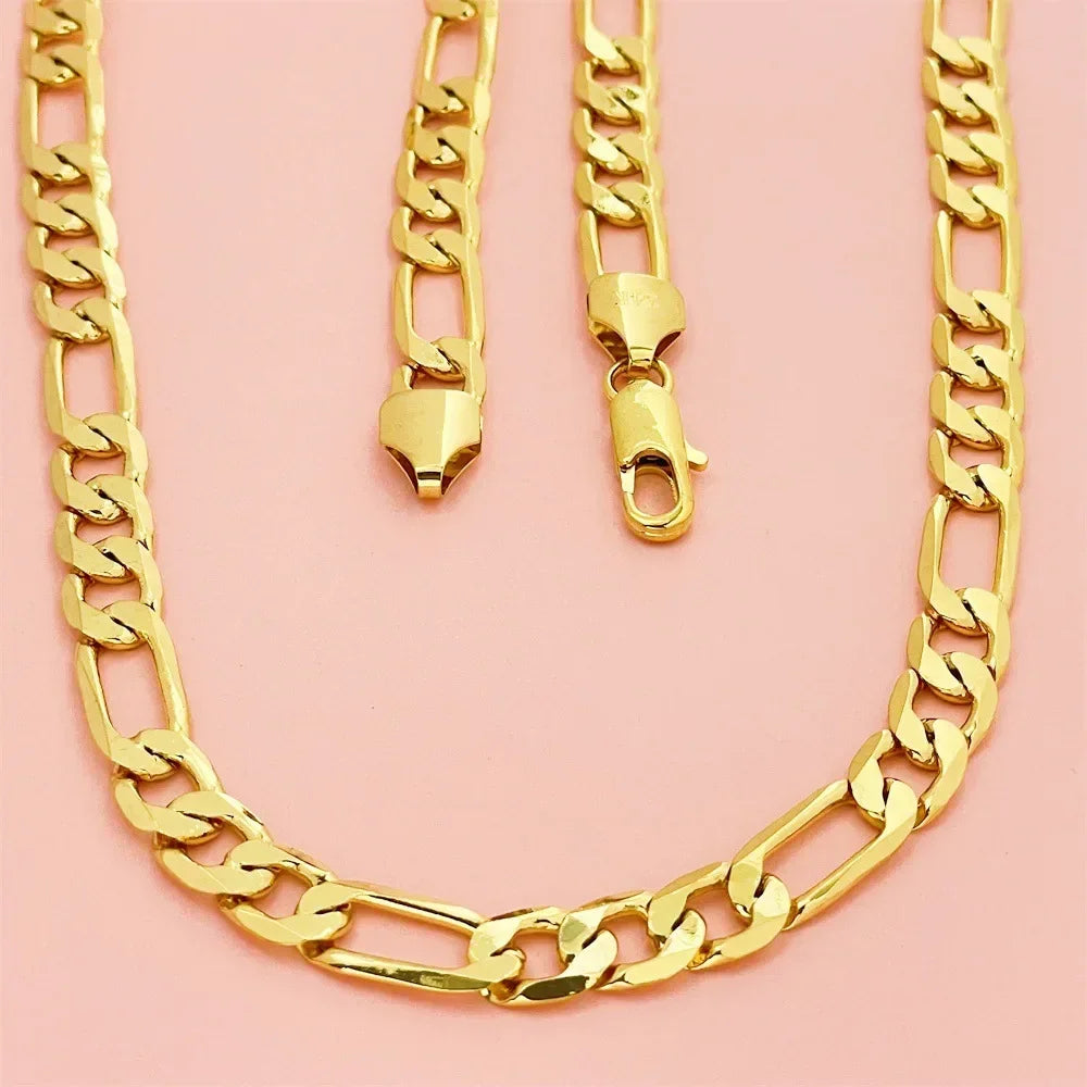 24K Gold Geometric Chain Necklace for Men Women - Unique Triangle Link Design for Luxury Confidence - Buzzastore