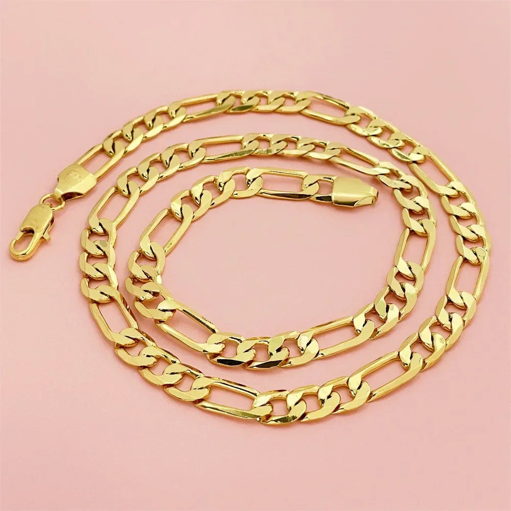 24K Gold Geometric Chain Necklace for Men Women - Unique Triangle Link Design for Luxury Confidence - Buzzastore