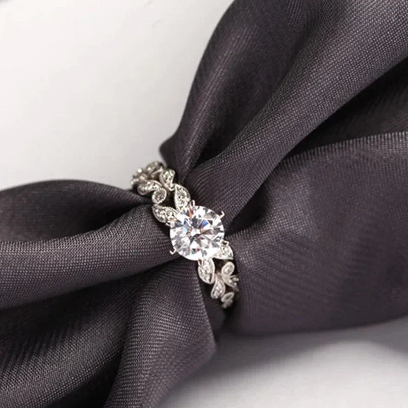 15 Carat White Gold Color Zirconia Engagement Ring for Women - Elegant Fashion Jewelry - Buzzastore