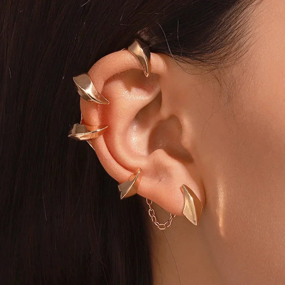 Fashionable No-Piercing Ear Cuff Earrings for Women Stylish Clip-On Earcuffs Jewelry Gift - Buzzastore