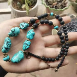 Mens Turquoise Gemstone Necklace - Bohemian Jewelry for a Cool Stylish Look - Buzzastore