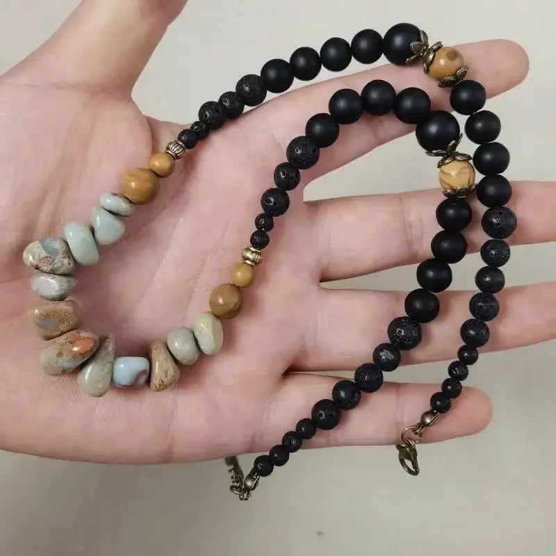 Mens Turquoise Gemstone Necklace - Bohemian Jewelry for a Cool Stylish Look - Buzzastore