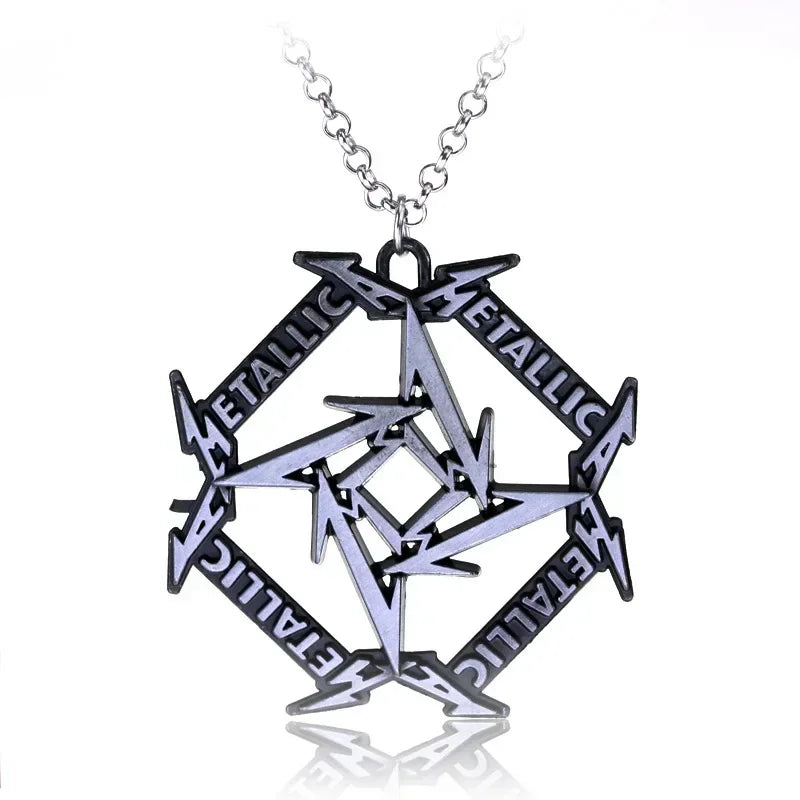 Retro Mens Hip-Hop Necklace with Metal Music Pendant - Trendy Unisex Punk Jewelry Gift for Nightclubs and Movies - Buzzastore