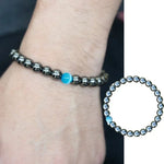 Mens Black Onyx Beaded Bracelet with Cross Charm - Buzzastore