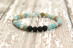 Mens Black Onyx Beaded Bracelet with Cross Charm - Buzzastore