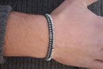 Mens Black Onyx Beaded Bracelet with Cross Charm - Buzzastore
