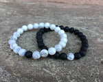 Mens Black Onyx Beaded Bracelet with Cross Charm - Buzzastore