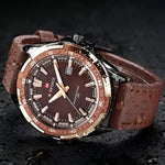 NAVIFORCE Mens Leather Band Watch - Stylish and Durable Timepiece for Everyday Wear - Buzzastore