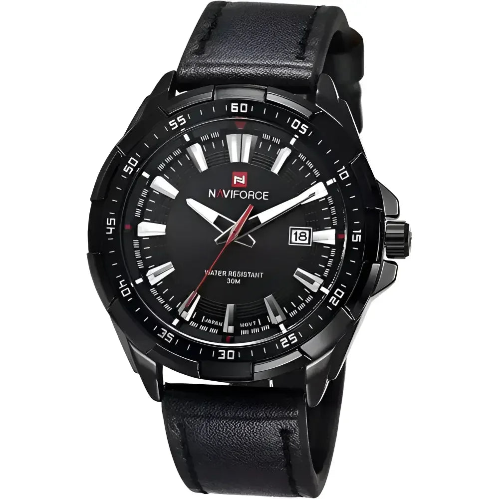 NAVIFORCE Mens Leather Band Watch - Stylish and Durable Timepiece for Everyday Wear - Buzzastore