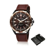 NAVIFORCE Mens Leather Band Watch - Stylish and Durable Timepiece for Everyday Wear - Buzzastore