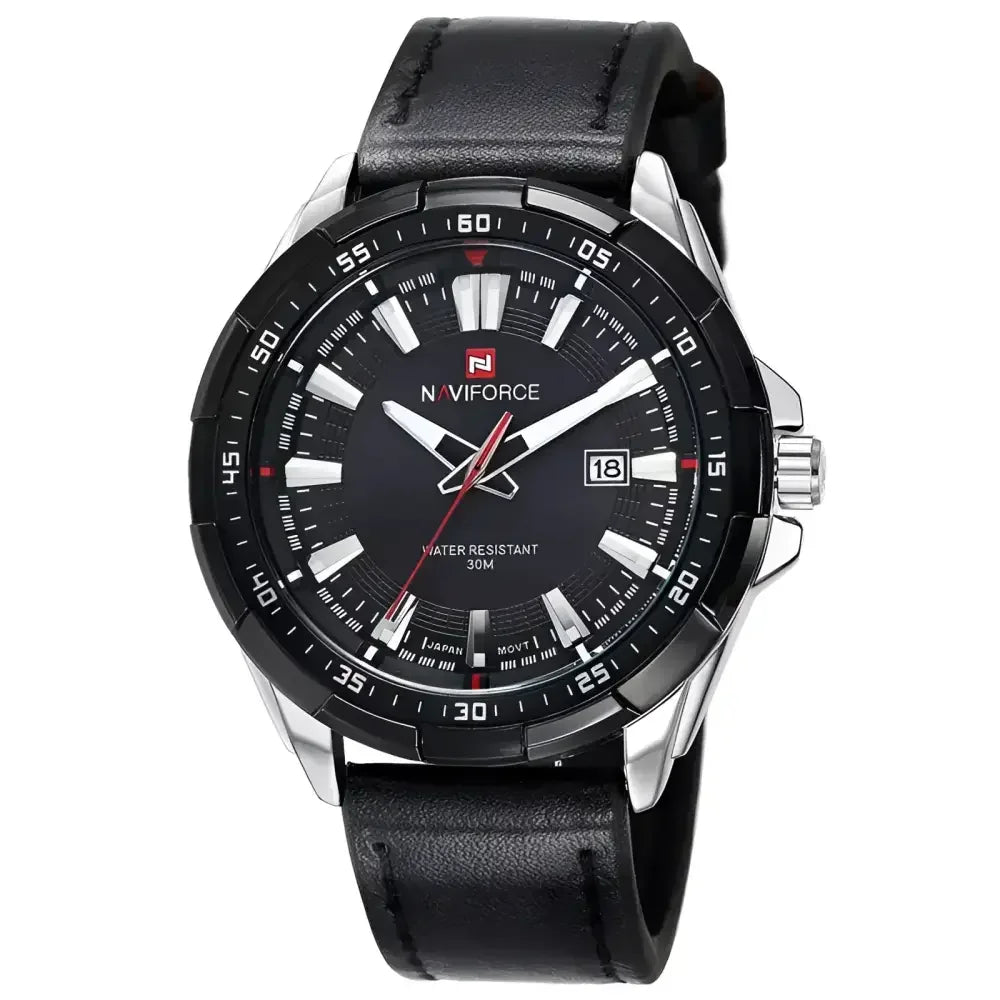 NAVIFORCE Mens Leather Band Watch - Stylish and Durable Timepiece for Everyday Wear - Buzzastore