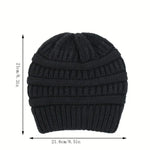 Unisex Knit Beanie Hat with Soft Satin Lining - Warm Stylish Winter Accessory - Buzzastore