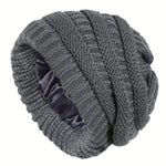 Unisex Knit Beanie Hat with Soft Satin Lining - Warm Stylish Winter Accessory - Buzzastore