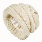 Unisex Knit Beanie Hat with Soft Satin Lining - Warm Stylish Winter Accessory - Buzzastore