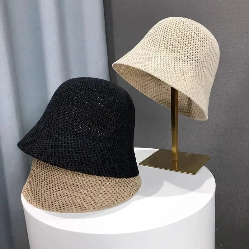 Womens Hollow Sun Hat - Lightweight Fisherman Style for Spring Summer with Sunshade and Face-Enhancing Design - Buzzastore