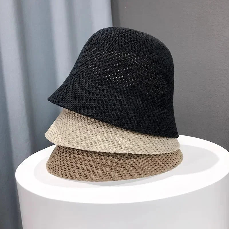 Womens Hollow Sun Hat - Lightweight Fisherman Style for Spring Summer with Sunshade and Face-Enhancing Design - Buzzastore
