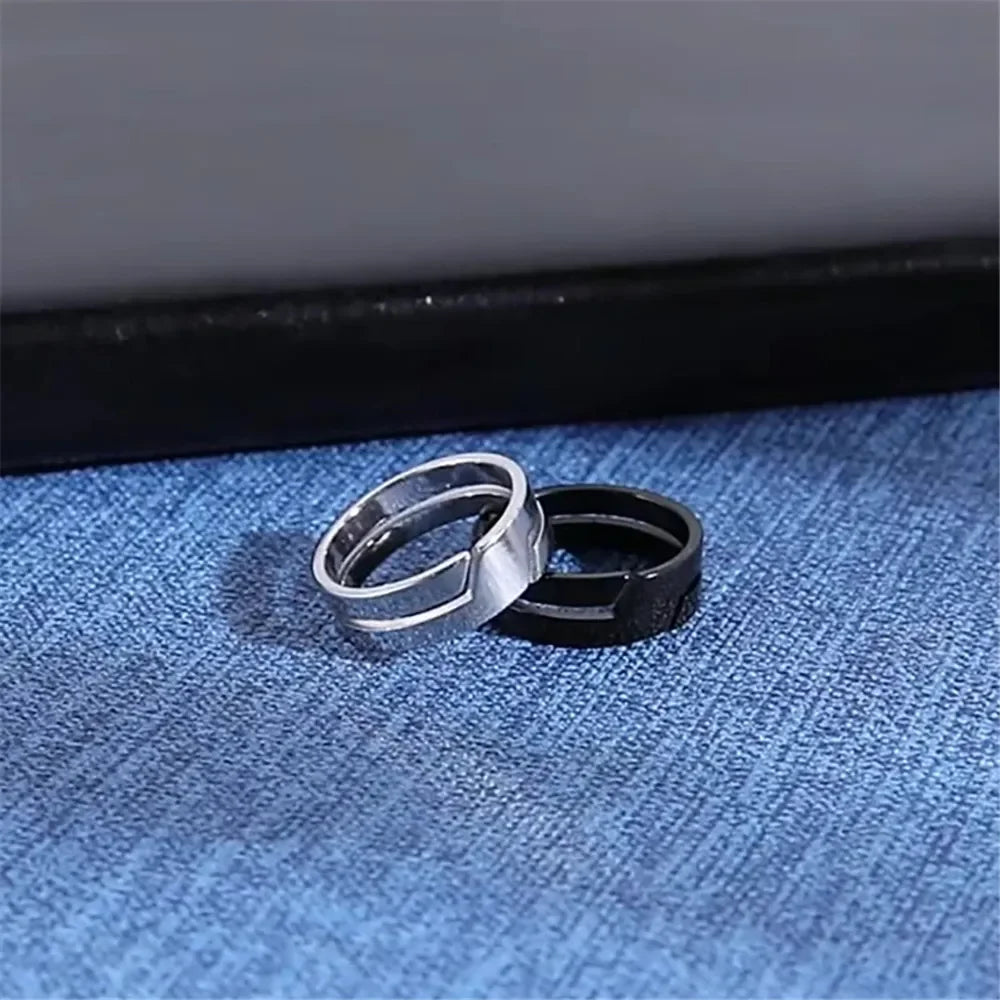 Skyrim Stainless Steel Ring for Couples - Minimalist Black Casual Jewelry Perfect Wedding Gift for Men and Women - Buzzastore
