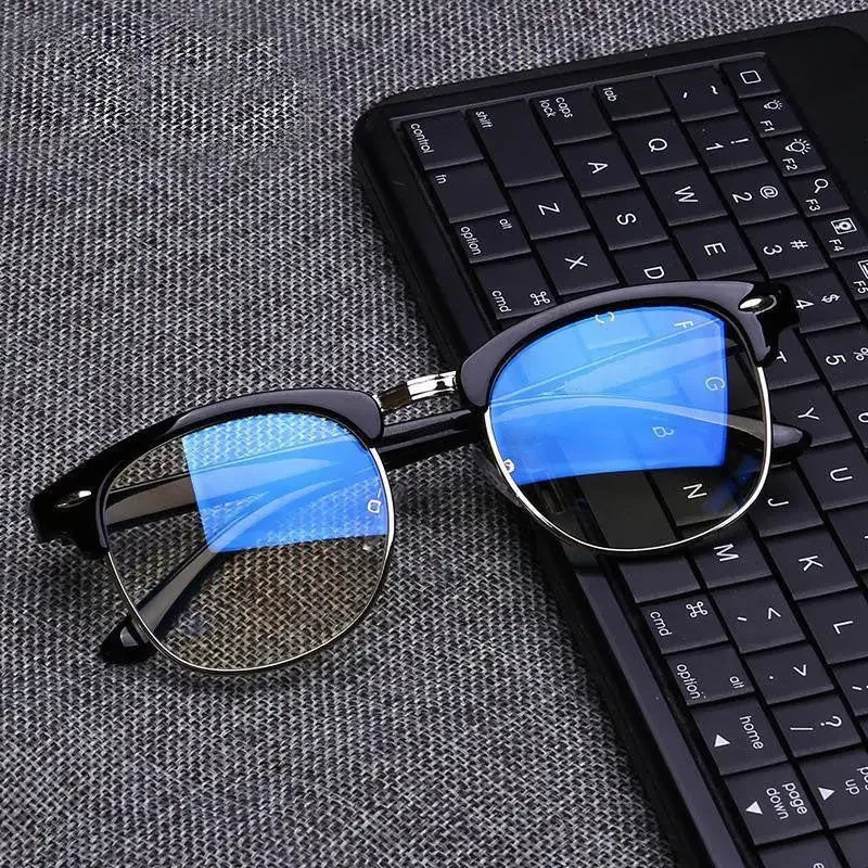 Blue Light Blocking Gaming Glasses - Stylish Semi-Rimless Frame for Comfort and Clarity - Buzzastore