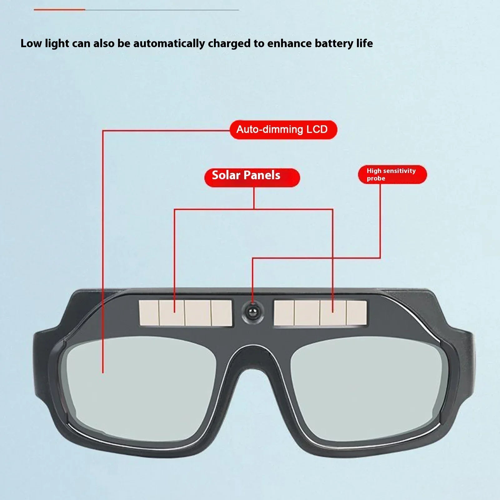 Auto Darkening Welding Goggles - UV-Resistant Solar Viewing Glasses with True Color Protection - Buzzastore