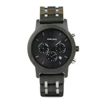 Chronograph Wooden Watch with White Face by BOBO BIRD - Eco-Friendly Style - Buzzastore