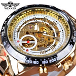 T-WINNER Gold Skeleton Automatic Watch - Elegant Timepiece for Men - Buzzastore