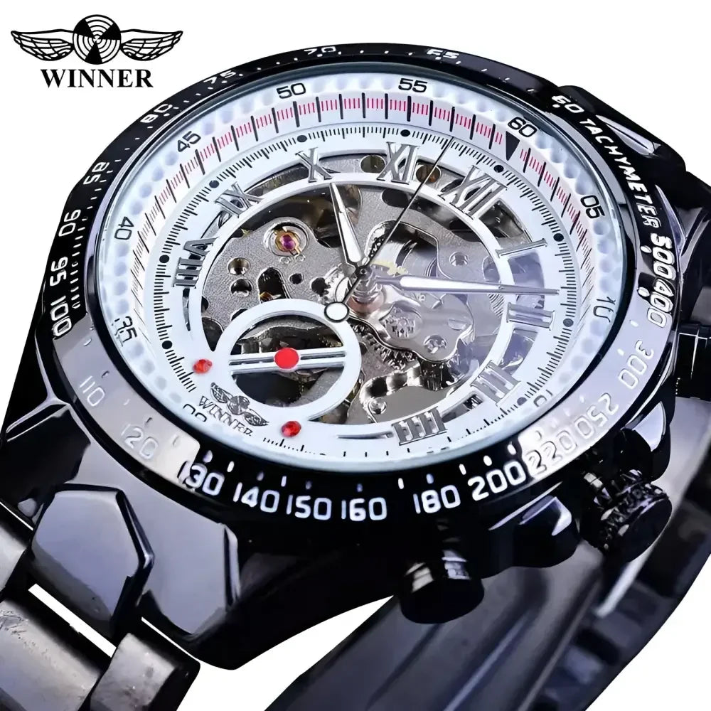 T-WINNER Gold Skeleton Automatic Watch - Elegant Timepiece for Men - Buzzastore