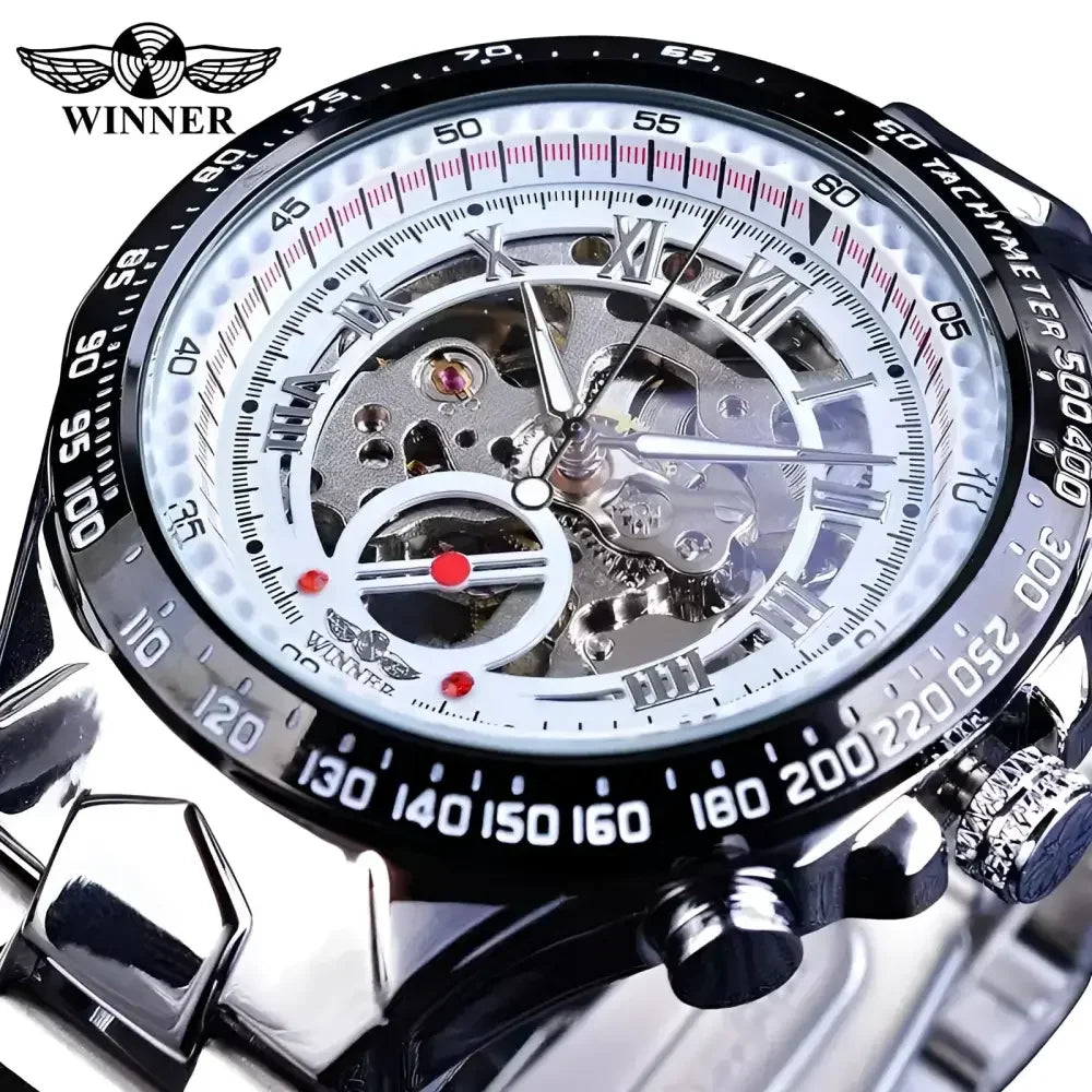 T-WINNER Gold Skeleton Automatic Watch - Elegant Timepiece for Men - Buzzastore