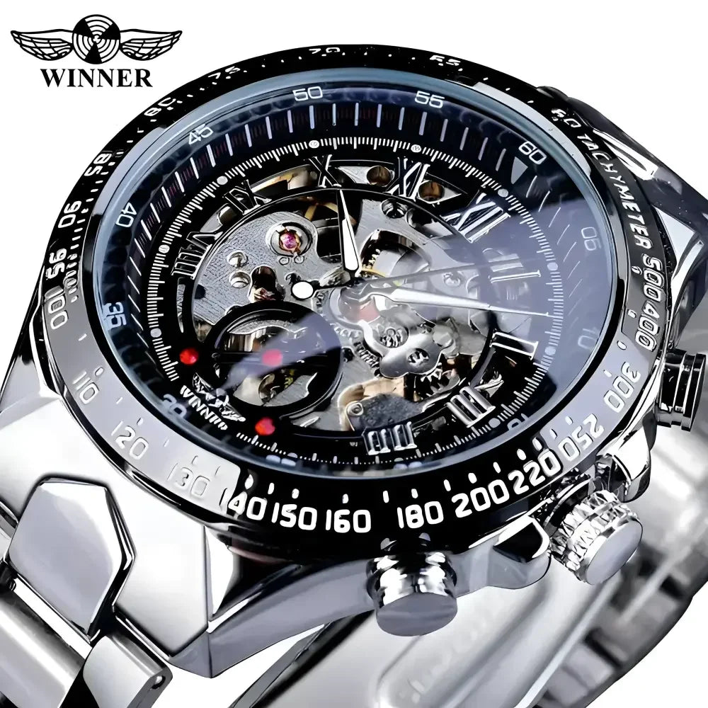 T-WINNER Gold Skeleton Automatic Watch - Elegant Timepiece for Men - Buzzastore