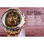 T-WINNER Gold Skeleton Automatic Watch - Elegant Timepiece for Men - Buzzastore