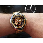T-WINNER Gold Skeleton Automatic Watch - Elegant Timepiece for Men - Buzzastore