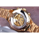 T-WINNER Gold Skeleton Automatic Watch - Elegant Timepiece for Men - Buzzastore