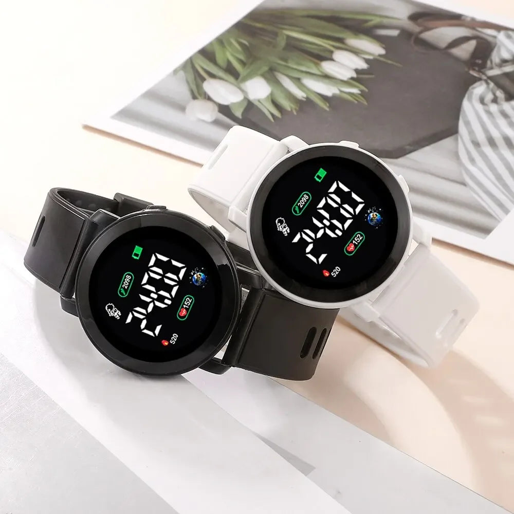 LED Digital Couple Watches for Men Women - Sports Army Military Silicone Electronic Clock Reloj Hodinky - Buzzastore