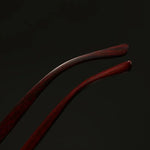 Luxury Frameless Glasses with Imitation Wood Grain Temples for Men and Women Versatile and Comfortable Fashion Eyewear - Buzzastore